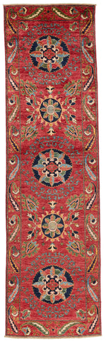 3x10 Red and Multicolor Anatolian Traditional Runner