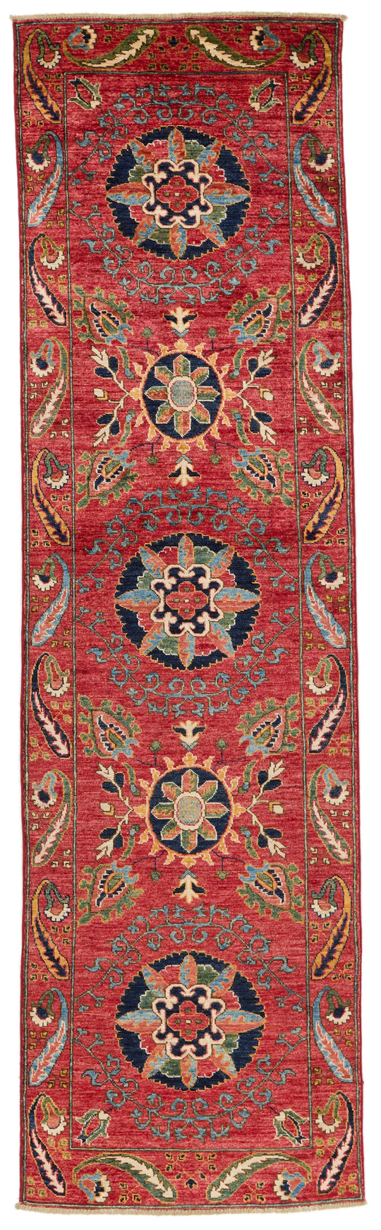 3x10 Red and Multicolor Anatolian Traditional Runner