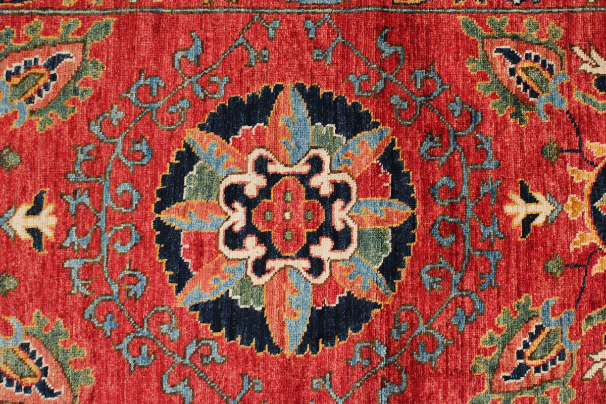 3x10 Red and Multicolor Anatolian Traditional Runner