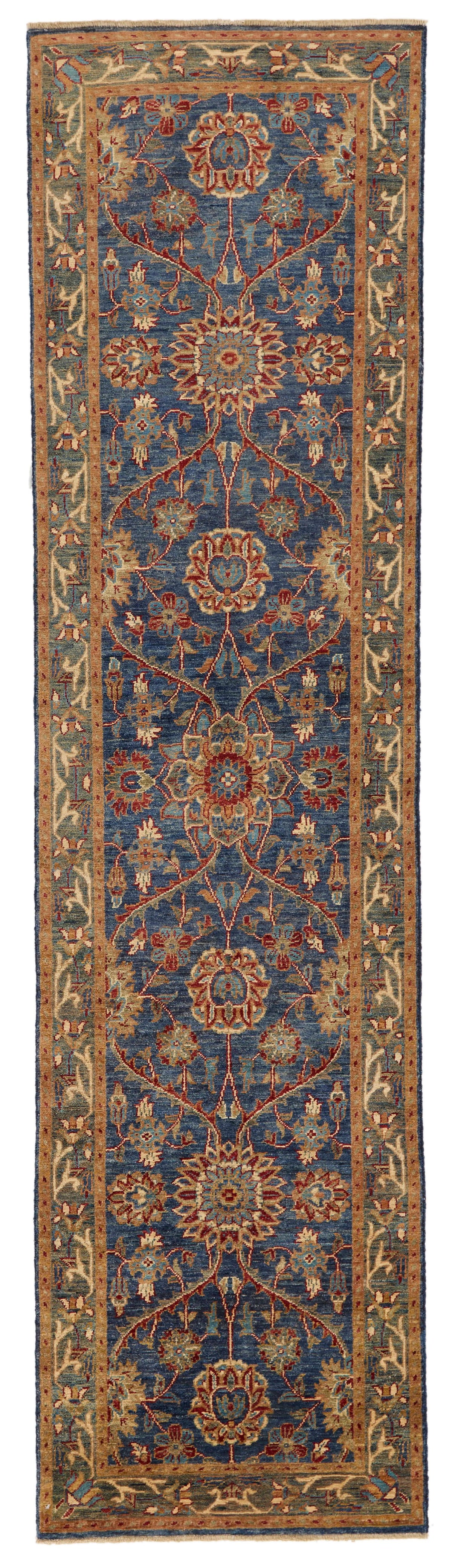 3x10 Navy and Light Blue Anatolian Traditional Runner