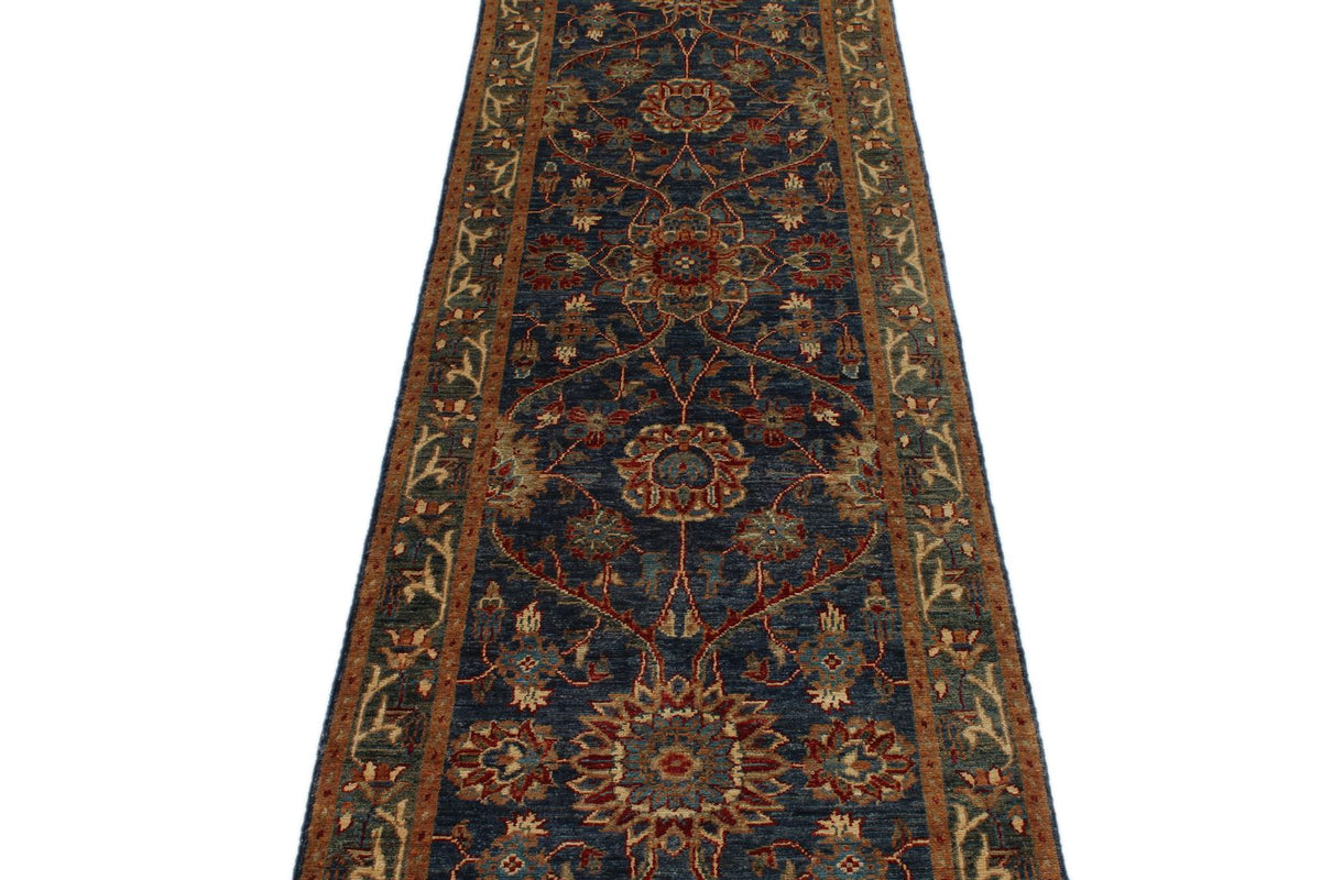 3x10 Navy and Light Blue Anatolian Traditional Runner