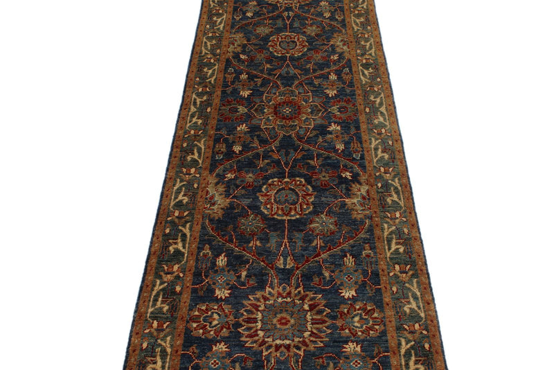 3x10 Navy and Light Blue Anatolian Traditional Runner