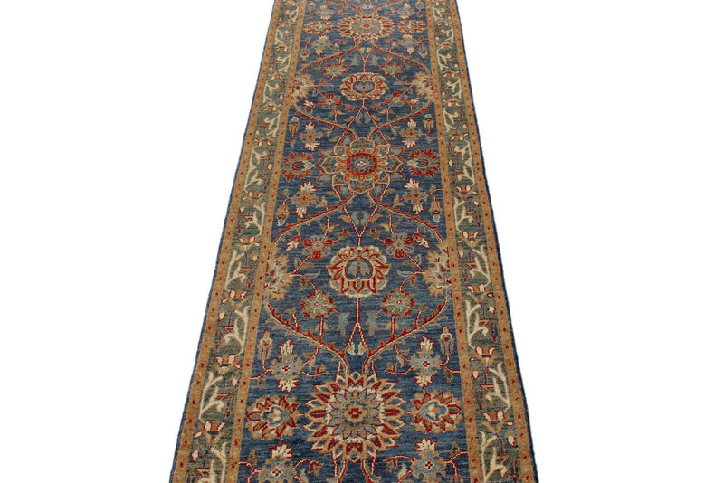 3x10 Navy and Light Blue Anatolian Traditional Runner