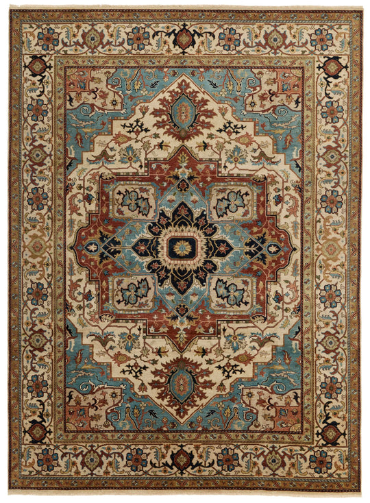 9x12 Rust and Ivory Anatolian Persian Rug
