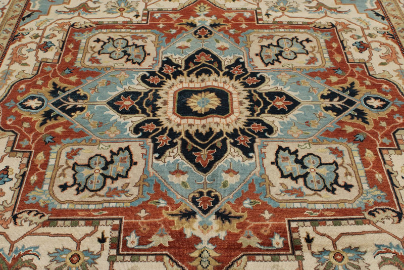 9x12 Rust and Ivory Anatolian Persian Rug