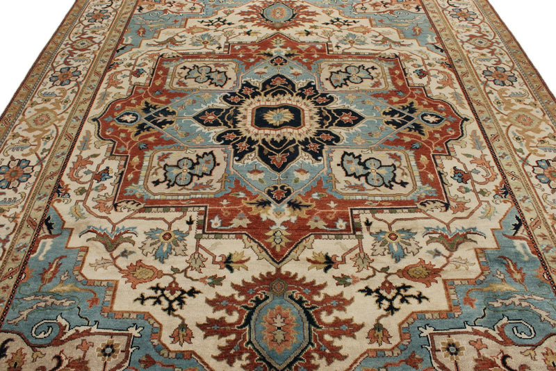 9x12 Rust and Ivory Anatolian Persian Rug