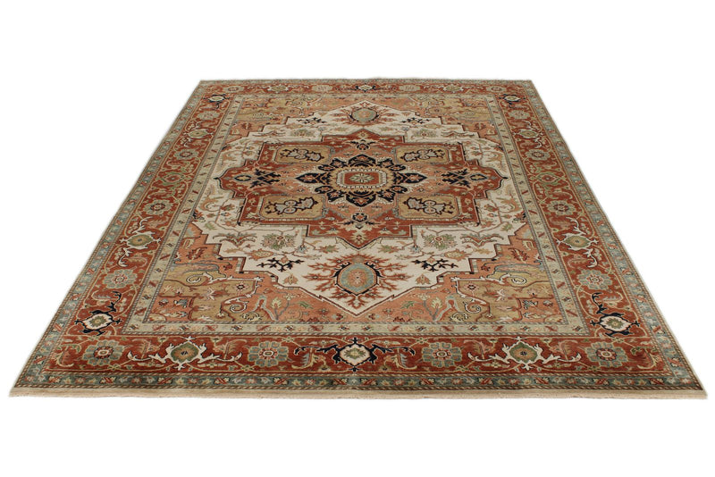9x12 Beige and Rust Anatolian Persian Rug