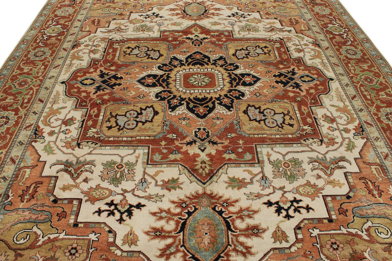 9x12 Beige and Rust Anatolian Persian Rug