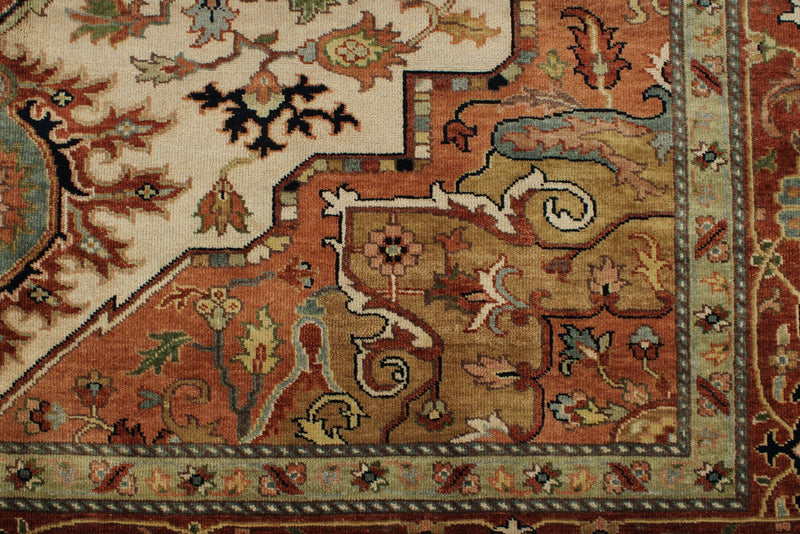 9x12 Beige and Rust Anatolian Persian Rug