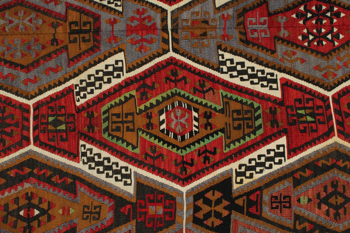 5x12 Multicolor Turkish Tribal Runner