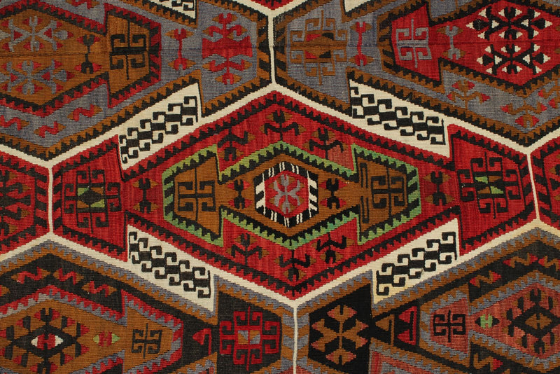 5x12 Multicolor Turkish Tribal Runner
