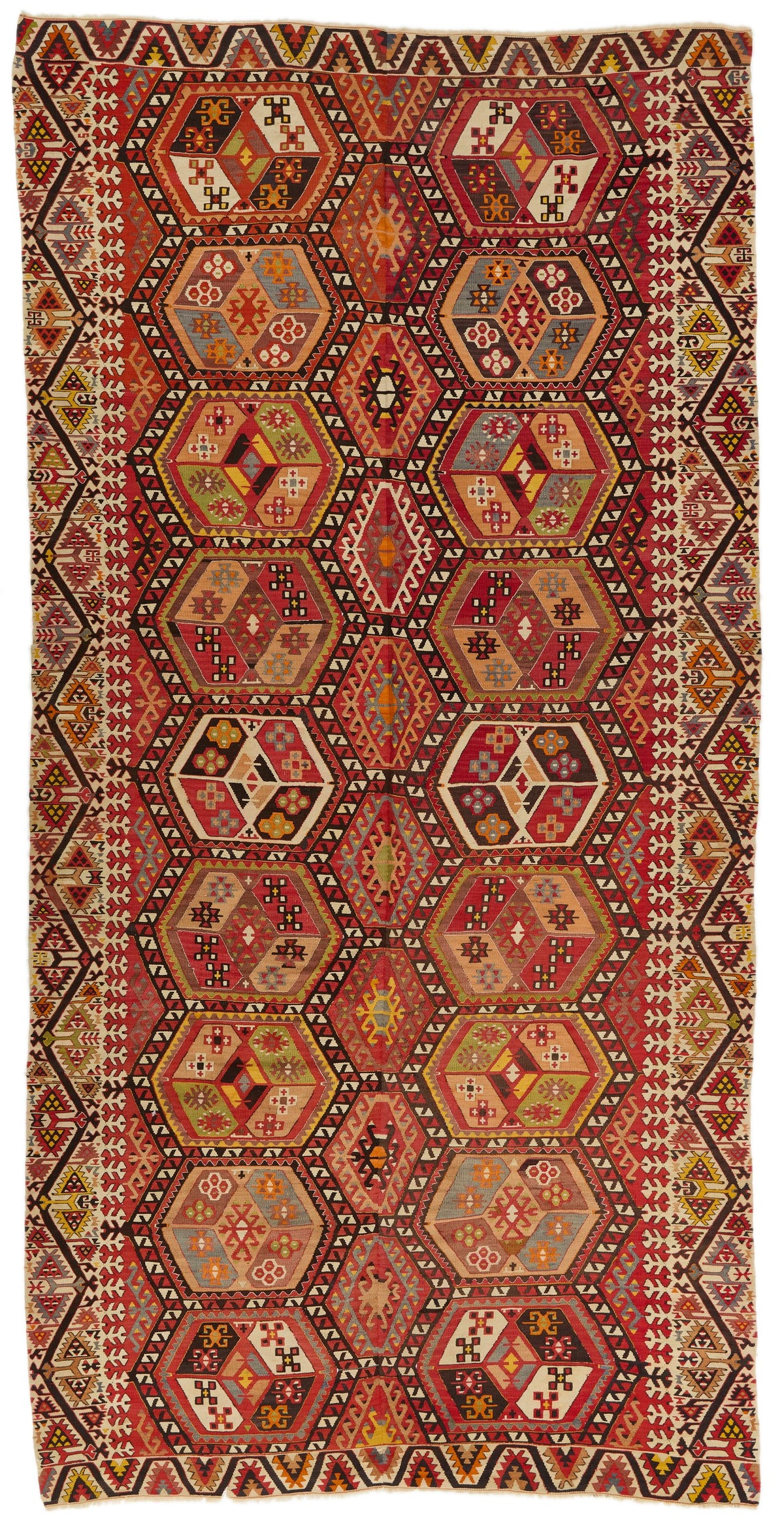 7x14 Multicolor Turkish Tribal Runner