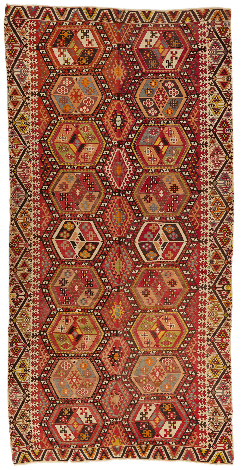 7x14 Multicolor Turkish Tribal Runner