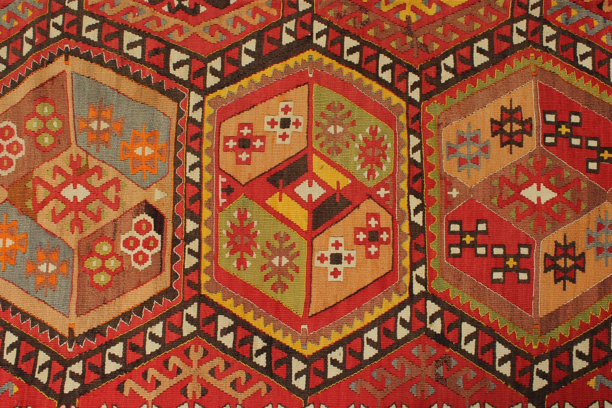 7x14 Multicolor Turkish Tribal Runner