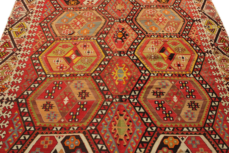 7x14 Multicolor Turkish Tribal Runner