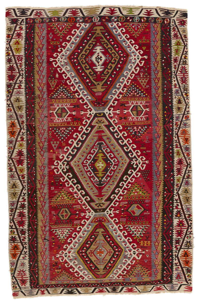 6x10 Multicolor Turkish Tribal Rug