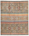 8x10 Multicolor and Brown Tribal Rug