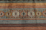 8x10 Multicolor and Brown Tribal Rug