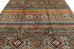 8x10 Multicolor and Brown Tribal Rug