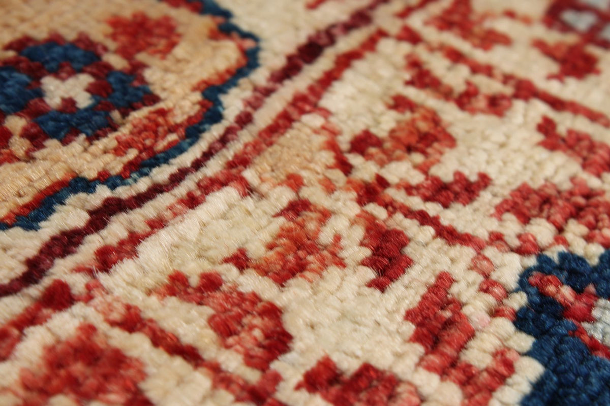 3x5 Beige and Multicolor Turkish Tribal Rug
