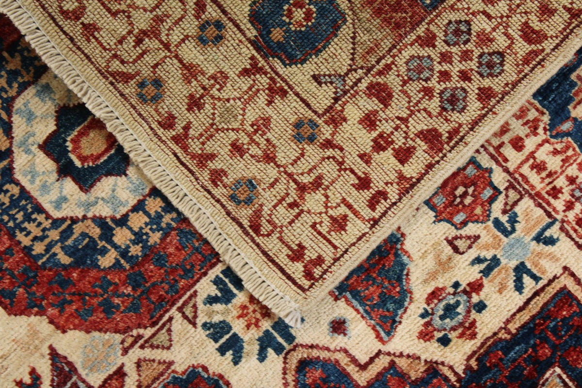 3x5 Beige and Multicolor Turkish Tribal Rug