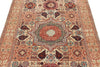 4x6 Ivory and Multicolor Turkish Tribal Rug