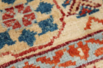 4x6 Ivory and Multicolor Turkish Tribal Rug