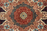 4x6 Ivory and Multicolor Turkish Tribal Rug