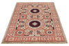 4x6 Ivory and Multicolor Turkish Tribal Rug