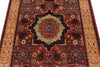 4x6 Burgundy and Camel Turkish Tribal Rug