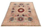 4x6 Light Olive Green and Ivory Turkish Tribal Rug