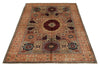 4x6 Light Olive Green and Ivory Turkish Tribal Rug