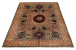 4x6 Light Olive Green and Ivory Turkish Tribal Rug