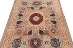 4x6 Light Olive Green and Ivory Turkish Tribal Rug