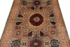 4x6 Light Olive Green and Ivory Turkish Tribal Rug