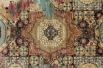 4x6 Ivory and Multicolor Turkish Tribal Rug