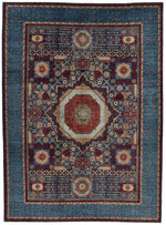 10x14 Navy and Multicolor Turkish Tribal Rug