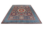 10x14 Navy and Multicolor Turkish Tribal Rug