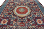 10x14 Navy and Multicolor Turkish Tribal Rug