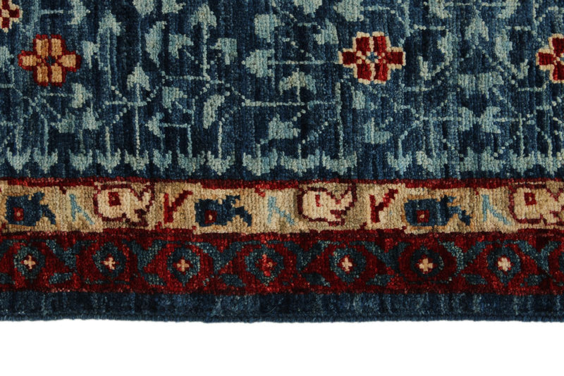 10x14 Navy and Multicolor Turkish Tribal Rug