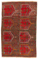 7x11 Red and Brown Anatolian Turkish Tribal Rug