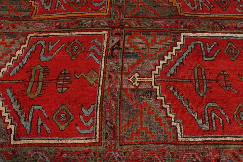 7x11 Red and Brown Anatolian Turkish Tribal Rug