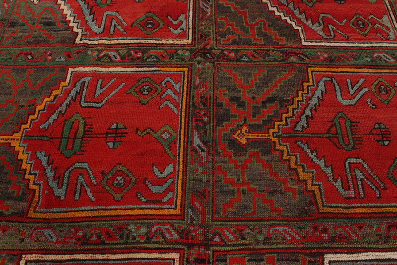 7x11 Red and Brown Anatolian Turkish Tribal Rug