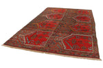 7x11 Red and Brown Anatolian Turkish Tribal Rug