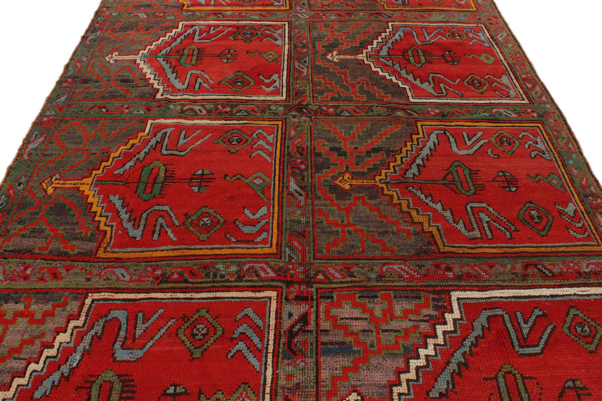 7x11 Red and Brown Anatolian Turkish Tribal Rug