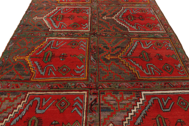 7x11 Red and Brown Anatolian Turkish Tribal Rug