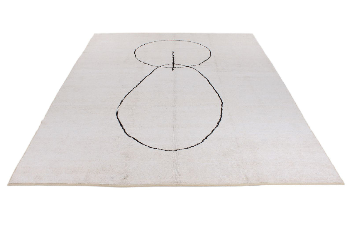 10x13 Beige and Black Modern Contemporary Rug