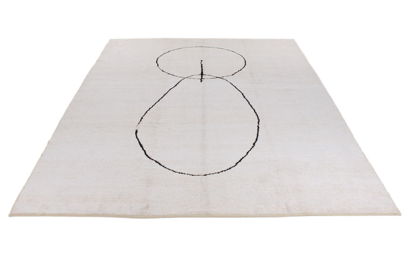 10x13 Beige and Black Modern Contemporary Rug