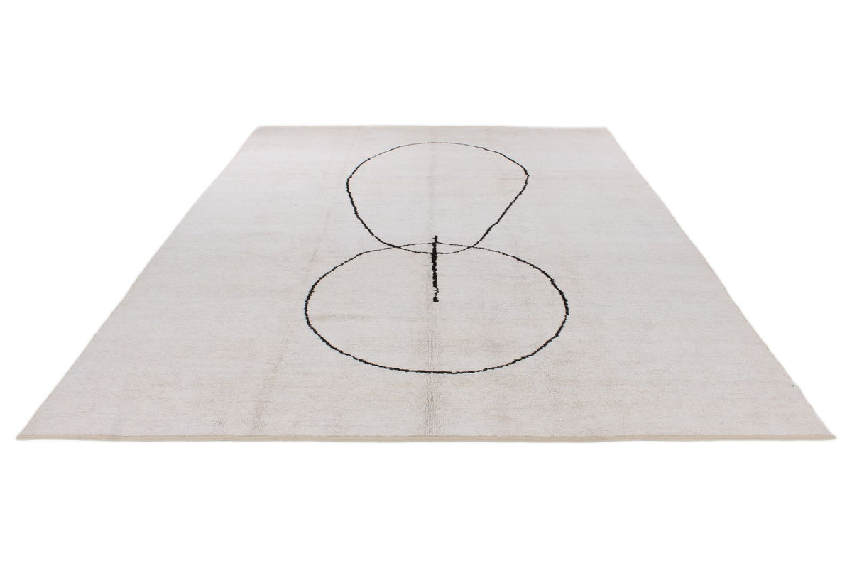 10x13 Beige and Black Modern Contemporary Rug