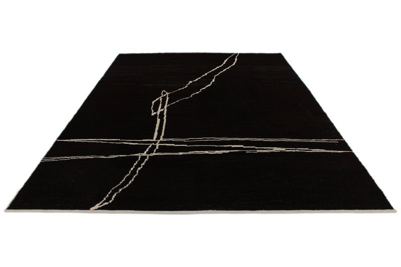 9x14 Black and Beige Modern Contemporary Rug